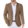 image:imageCOOFANDY Mens Casual Knit Blazer Stretch Sport Coat Two Button Suit JacketsLight Brown