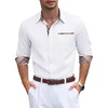 image:imageCOOFANDY Mens Dress Shirt Long Sleeve Button Down Shirt Wrinkle Free CasualWhitekhaki Grid