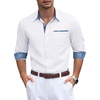 image:imageCOOFANDY Mens Dress Shirt Long Sleeve Button Down Shirt Wrinkle Free CasualWhitesmall Flowers