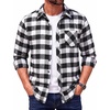 image:imageCOOFANDY Mens Flannel Plaid Shirts Long Sleeve Caual Button Down ShirtsBlackwhite