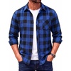 image:imageCOOFANDY Mens Flannel Plaid Shirts Long Sleeve Caual Button Down ShirtsBlue