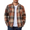 image:imageCOOFANDY Mens Flannel Shirts Long Sleeve Casual Cotton Plaid Button Down Shirt Jacket with PocketsOrangekhaki Plaid