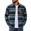 image:imageCOOFANDY Mens Flannel Shirts Long Sleeve Plaid Button Down Shirt JacketsOlive Blue Plaid