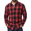 image:imageCOOFANDY Mens Flannel Shirts Long Sleeve Plaid Button Down Shirts CasualRedBlack
