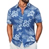image:imageCOOFANDY Mens Hawaiian Shirt Short Sleeve Button Down Floral Aloha Shirts Tropical Vacation Beach ShirtsA  Blue  Light Blue Floral