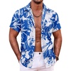 image:imageCOOFANDY Mens Hawaiian Shirt Short Sleeve Button Down Shirts Tropical Summer Beach Shirts Casual Floral Aloha ShirtsBlue