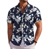 image:imageCOOFANDY Mens Hawaiian Shirt Short Sleeve Floral Button Down Shirts Tropical Holiday Beach ShirtsNavy  Flower 3