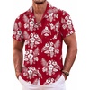 image:imageCOOFANDY Mens Hawaiian Shirt Short Sleeve Floral Button Down Shirts Tropical Summer Beach Shirts Camp Collar ShirtRedwhite Floral