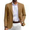 image:imageCOOFANDY Mens Herringbone Blazer Slim Fit Cotton Sport Coats Two Buttons Casual Suit JacketLight Brown