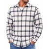 image:imageCOOFANDY Mens Lightweight Flannel Shirt Long Sleeve Plaid Shirt with PocketWhite