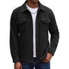 image:imageCOOFANDY Mens Polar Fleece Shirt Jacket Long Sleeve Casual Button Down Shirts Shacket with PocketsBlack