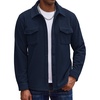 image:imageCOOFANDY Mens Polar Fleece Shirt Jacket Long Sleeve Casual Button Down Shirts Shacket with PocketsNavy Blue
