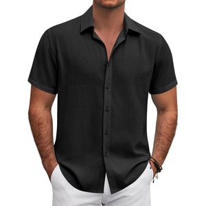 image:imageCOOFANDY Mens Button Down Shirt Short Sleeve Casual Shirts for Summer Beach Vacation ShirtsBlack