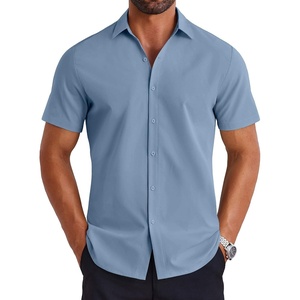 image:imageCOOFANDY Mens Button Down Shirts Short Sleeve Casual Shirt Summer Untucked Dress ShirtsCaptain Blue