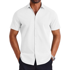 image:imageCOOFANDY Mens Button Down Shirts Short Sleeve Casual Shirt Summer Untucked Dress ShirtsWhite