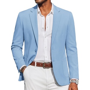 image:imageCOOFANDY Mens Casual Blazer Knit Sport Coat Regular Fit Suit JacketLight Blue