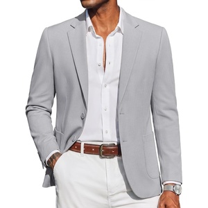 image:imageCOOFANDY Mens Casual Blazer Knit Sport Coat Regular Fit Suit JacketLight Grey