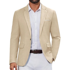 image:imageCOOFANDY Mens Casual Blazer Retro Knit Sport Coat Lightweight One Button Suit JacketZkhaki