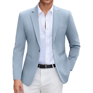image:imageCOOFANDY Mens Casual Blazer Slim Fit Suit Jacket One Button Sport CoatsLight Blue