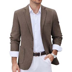 image:imageCOOFANDY Mens Casual Blazer Two Button Sport Coats Lightweight Printed Lining Suit JacketBrown