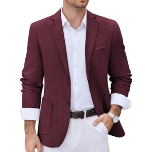 image:imageCOOFANDY Mens Casual Blazer Two Button Sport Coats Lightweight Printed Lining Suit JacketDark Red