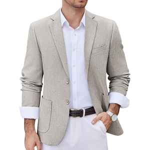 image:imageCOOFANDY Mens Casual Blazer Two Button Sport Coats Lightweight Printed Lining Suit JacketLight Grey