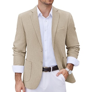 image:imageCOOFANDY Mens Casual Blazer Two Button Sport Coats Lightweight Printed Lining Suit JacketLight Khaki