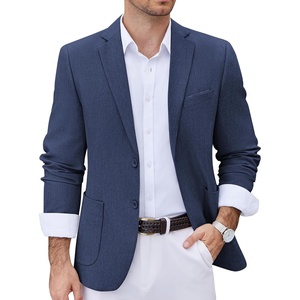 image:imageCOOFANDY Mens Casual Blazer Two Button Sport Coats Lightweight Printed Lining Suit JacketNavy Blue