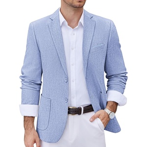 image:imageCOOFANDY Mens Casual Blazer Two Button Sport Coats Lightweight Printed Lining Suit JacketSky Blue