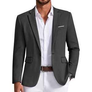 image:imageCOOFANDY Mens Casual Knit Blazer Sport Coats Business Suit JacketDark Grey