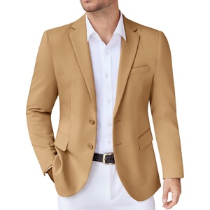 image:imageCOOFANDY Mens Casual Knit Blazer Stretch Sport Coat Two Button Suit JacketsLight Tan