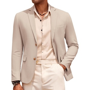 image:imageCOOFANDY Mens Casual Linen Blazer Jacket Lightweight Two Button Sport CoatKhaki