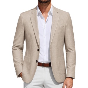 image:imageCOOFANDY Mens Casual Sport Coat Blazer Two Buttons Business Suit JacketsLight Khaki