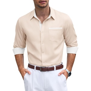image:imageCOOFANDY Mens Dress Shirt Long Sleeve Button Down Shirt Wrinkle Free CasualChampagne