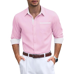 image:imageCOOFANDY Mens Dress Shirt Long Sleeve Button Down Shirt Wrinkle Free CasualPink