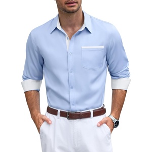 image:imageCOOFANDY Mens Dress Shirt Long Sleeve Button Down Shirt Wrinkle Free CasualSky Blue