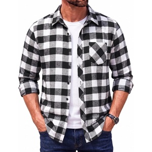 image:imageCOOFANDY Mens Flannel Plaid Shirts Long Sleeve Caual Button Down ShirtsBlackwhite