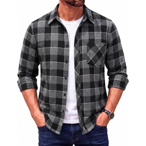 image:imageCOOFANDY Mens Flannel Plaid Shirts Long Sleeve Caual Button Down ShirtsDark Grey