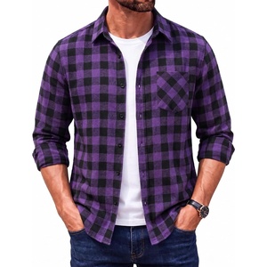image:imageCOOFANDY Mens Flannel Plaid Shirts Long Sleeve Caual Button Down ShirtsPurple