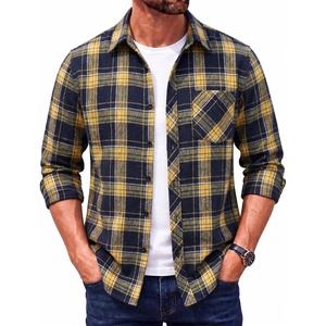 image:imageCOOFANDY Mens Flannel Plaid Shirts Long Sleeve Caual Button Down ShirtsYellow