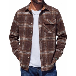image:imageCOOFANDY Mens Flannel Shirts Long Sleeve Plaid Button Down Shirt JacketBrown