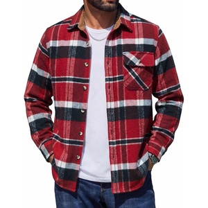 image:imageCOOFANDY Mens Flannel Shirts Long Sleeve Plaid Button Down Shirt JacketRed