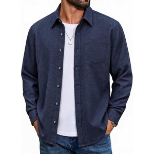 image:imageCOOFANDY Mens Flannel Shirts Long Sleeve Plaid Button Down Shirt JacketsNavy Blue