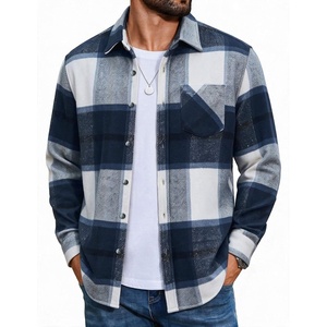 image:imageCOOFANDY Mens Flannel Shirts Long Sleeve Plaid Button Down Shirt JacketsNavy Blue Plaid