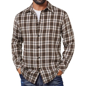 image:imageCOOFANDY Mens Flannel Shirts Long Sleeve Plaid Button Down Shirts CasualKhaki Plaid