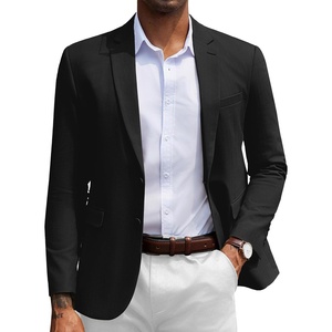 image:imageCOOFANDY Mens Herringbone Blazer Slim Fit Cotton Sport Coats Two Buttons Casual Suit JacketBlack