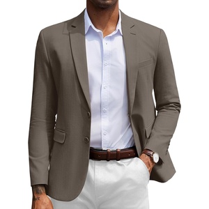 image:imageCOOFANDY Mens Herringbone Blazer Slim Fit Cotton Sport Coats Two Buttons Casual Suit JacketDark Gray