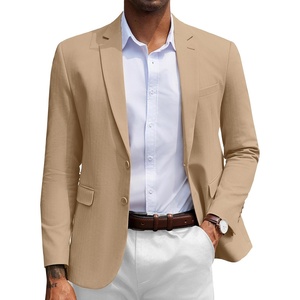 image:imageCOOFANDY Mens Herringbone Blazer Slim Fit Cotton Sport Coats Two Buttons Casual Suit JacketKhaki