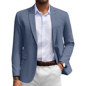 image:imageCOOFANDY Mens Herringbone Blazer Slim Fit Cotton Sport Coats Two Buttons Casual Suit JacketNavy