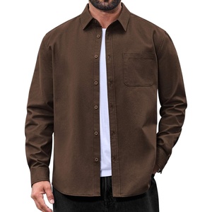 image:imageCOOFANDY Mens Long Sleeve Denim Shirts Jacket Casual Button Down Jean ShirtBrown